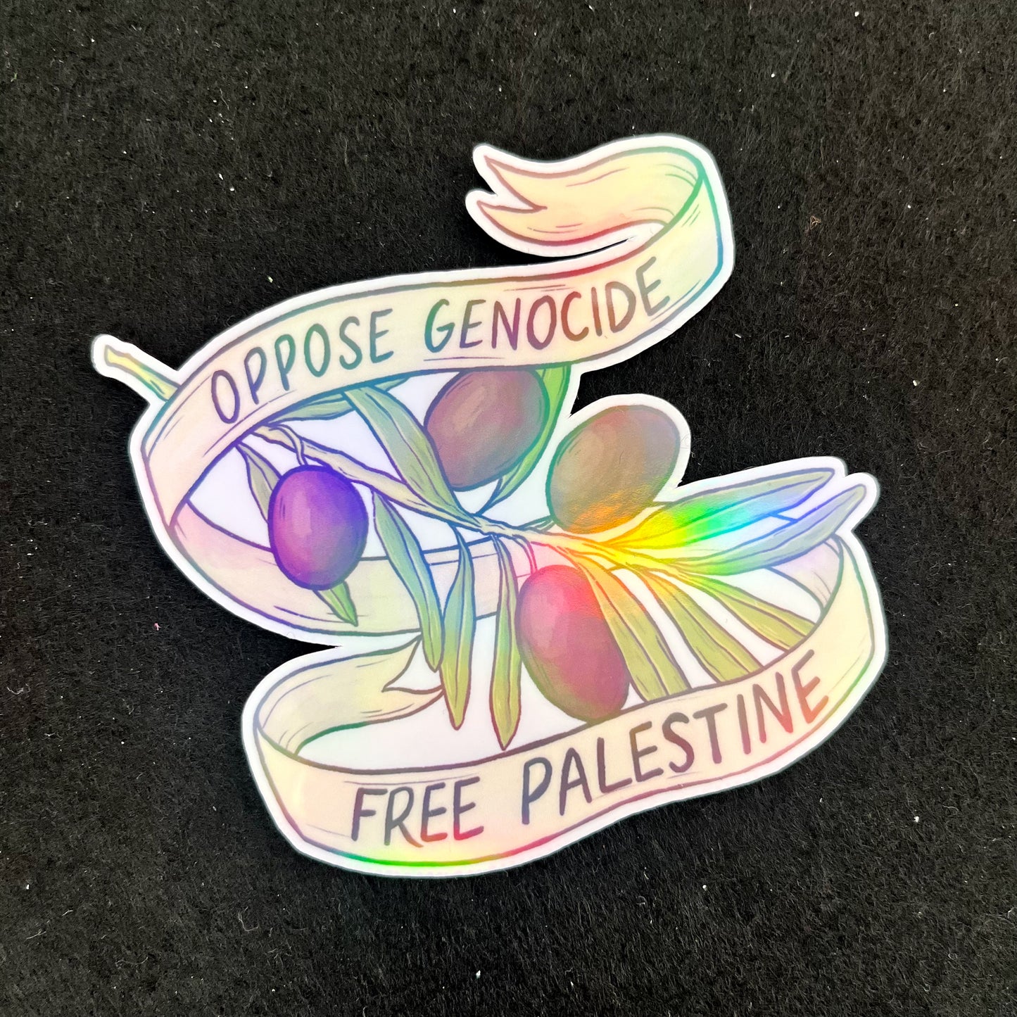 Free Palestine Holographic Sticker