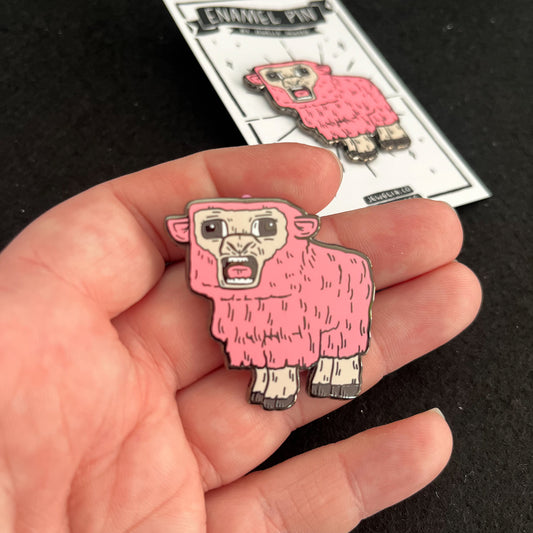 Pink Minecraft Sheep Enamel Pin