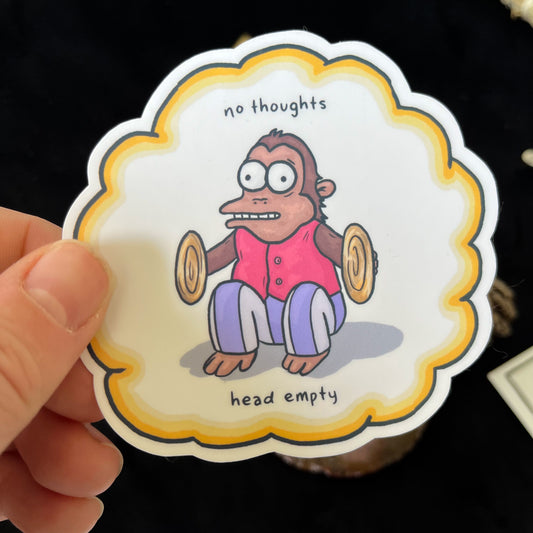 No Thoughts Head Empty Sticker