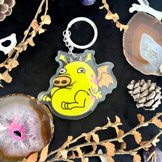 Faffy from Dave The Barbarian Charm Keychain