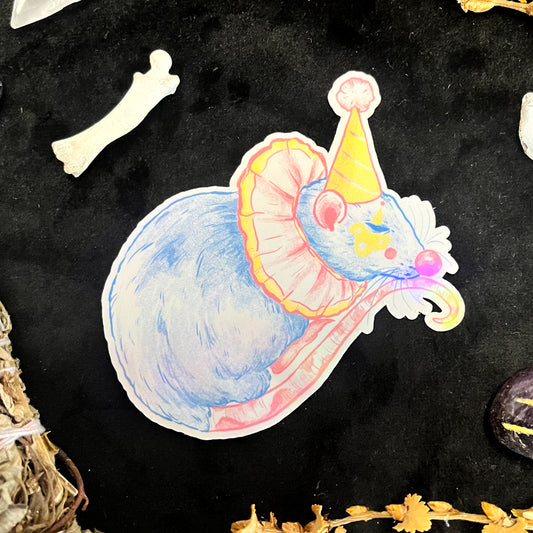 Rat Clown Holographic Sticker