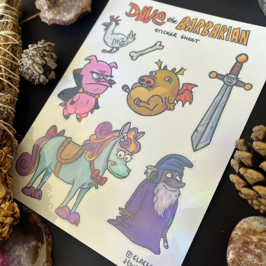 Dave the Barbarian Sticker Sheet