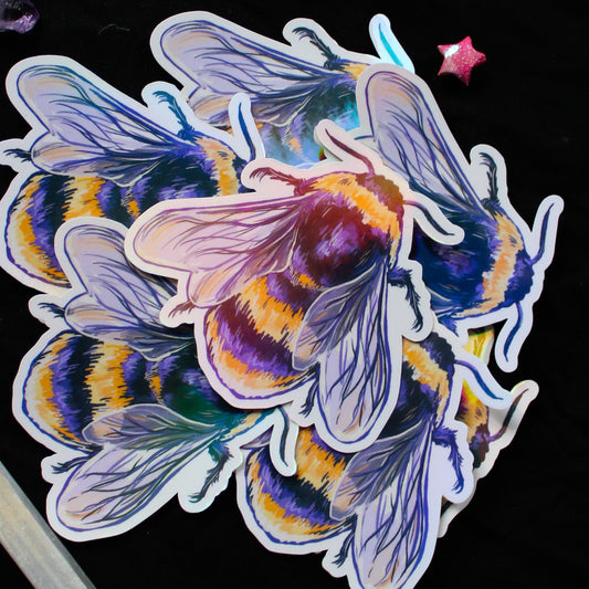 Non Beenary Bee Holographic Sticker