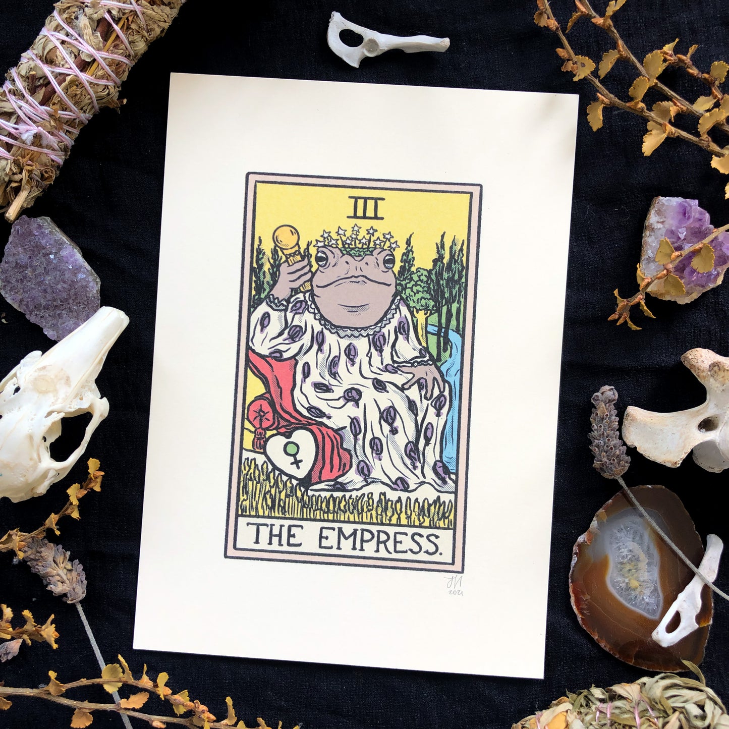 The Empress Toad Tarot Print