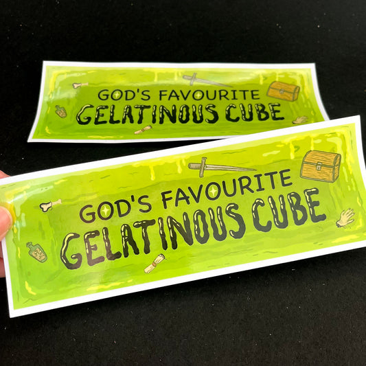 God's Favourite Gelatinous Cube Bumper Sticker
