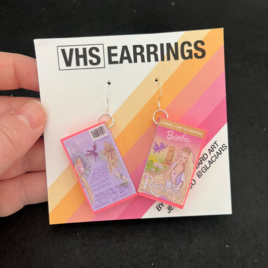 Barbie Rapunzel VHS Case Earrings