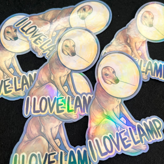 I Love Lamp Holographic Sticker