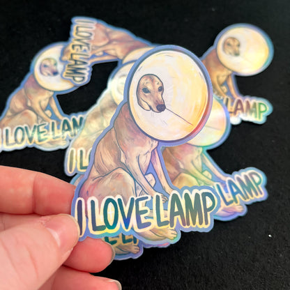 I Love Lamp Holographic Sticker