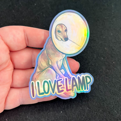 I Love Lamp Holographic Sticker