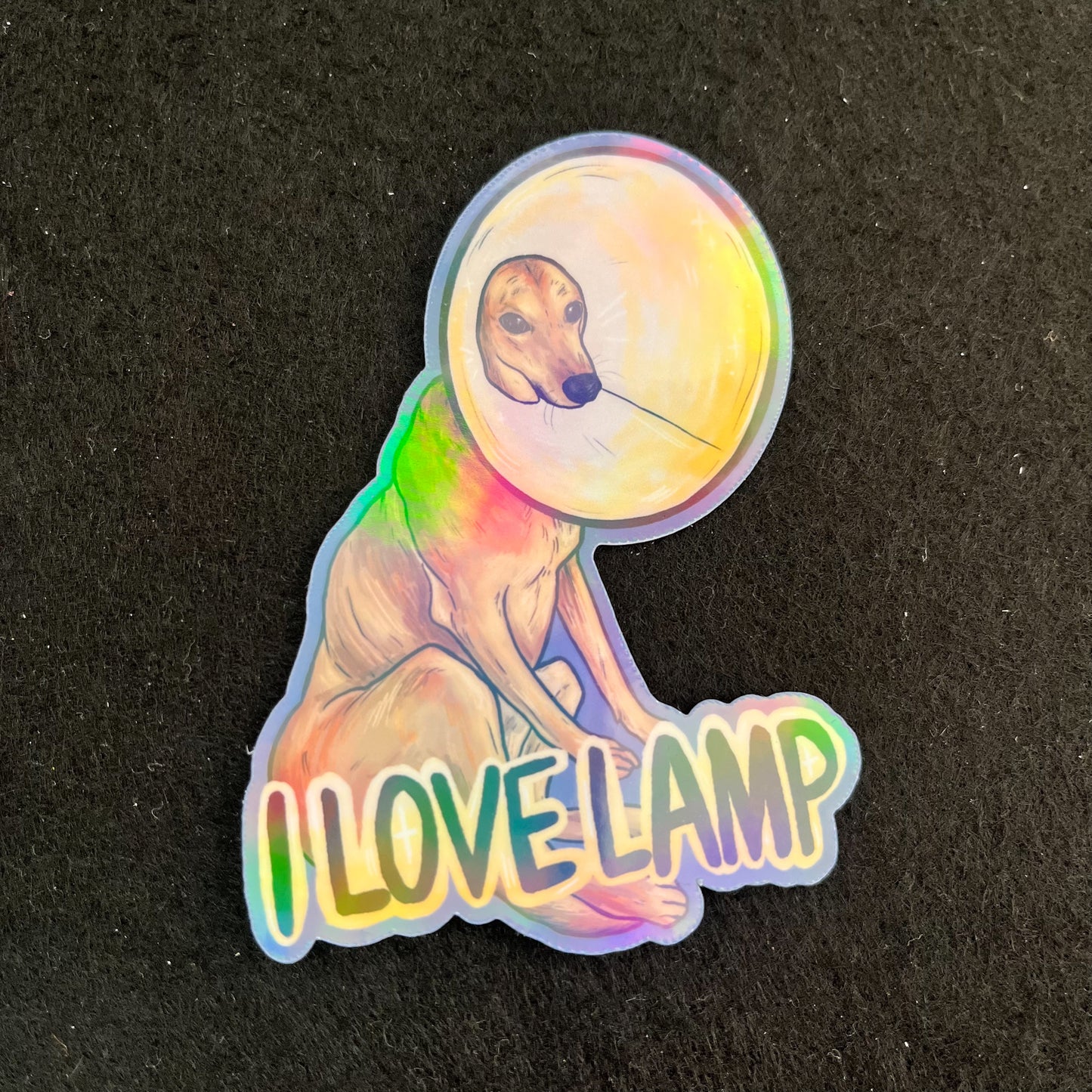 I Love Lamp Holographic Sticker