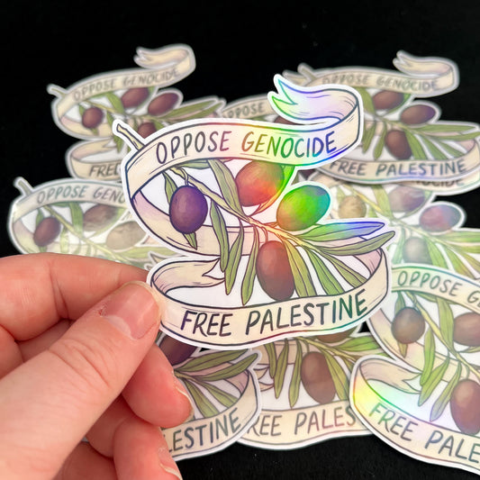 Free Palestine Holographic Sticker