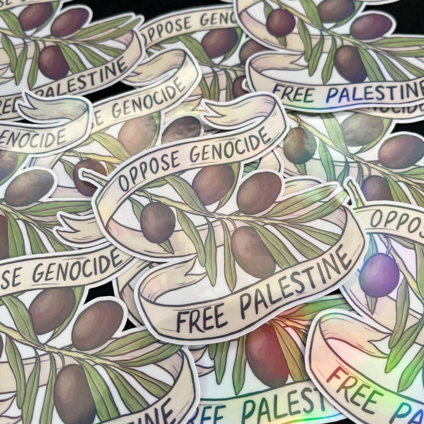 Free Palestine Holographic Sticker