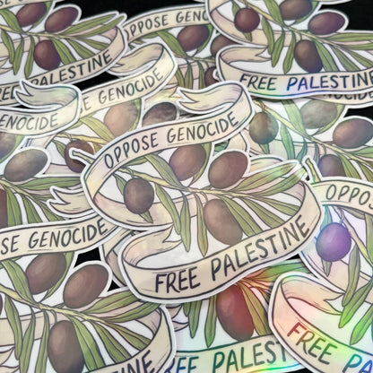Free Palestine Holographic Sticker