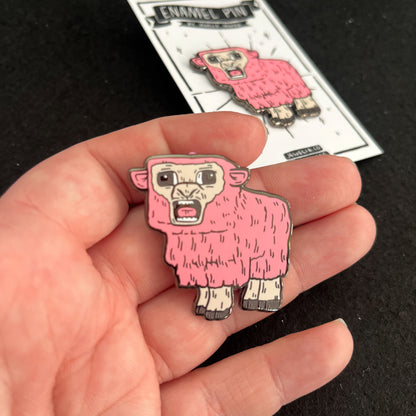 Pink Minecraft Sheep Enamel Pin