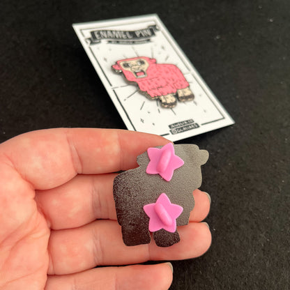 Pink Minecraft Sheep Enamel Pin
