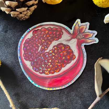 Glittery Pomegranate Sticker