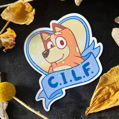 Bluey's Hot Parents Holographic Sticker