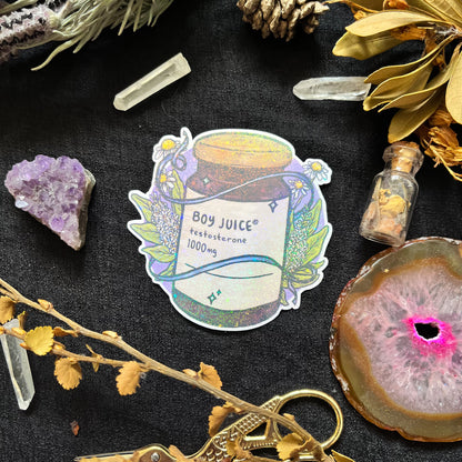 Boy Juice Testosterone Holographic Sticker