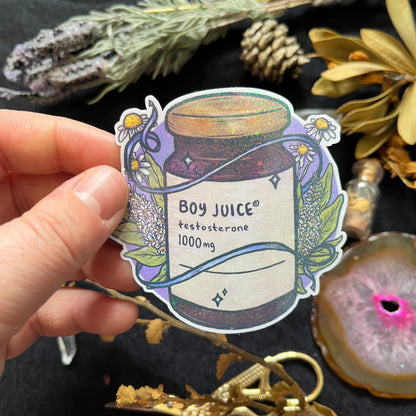 Boy Juice Testosterone Holographic Sticker
