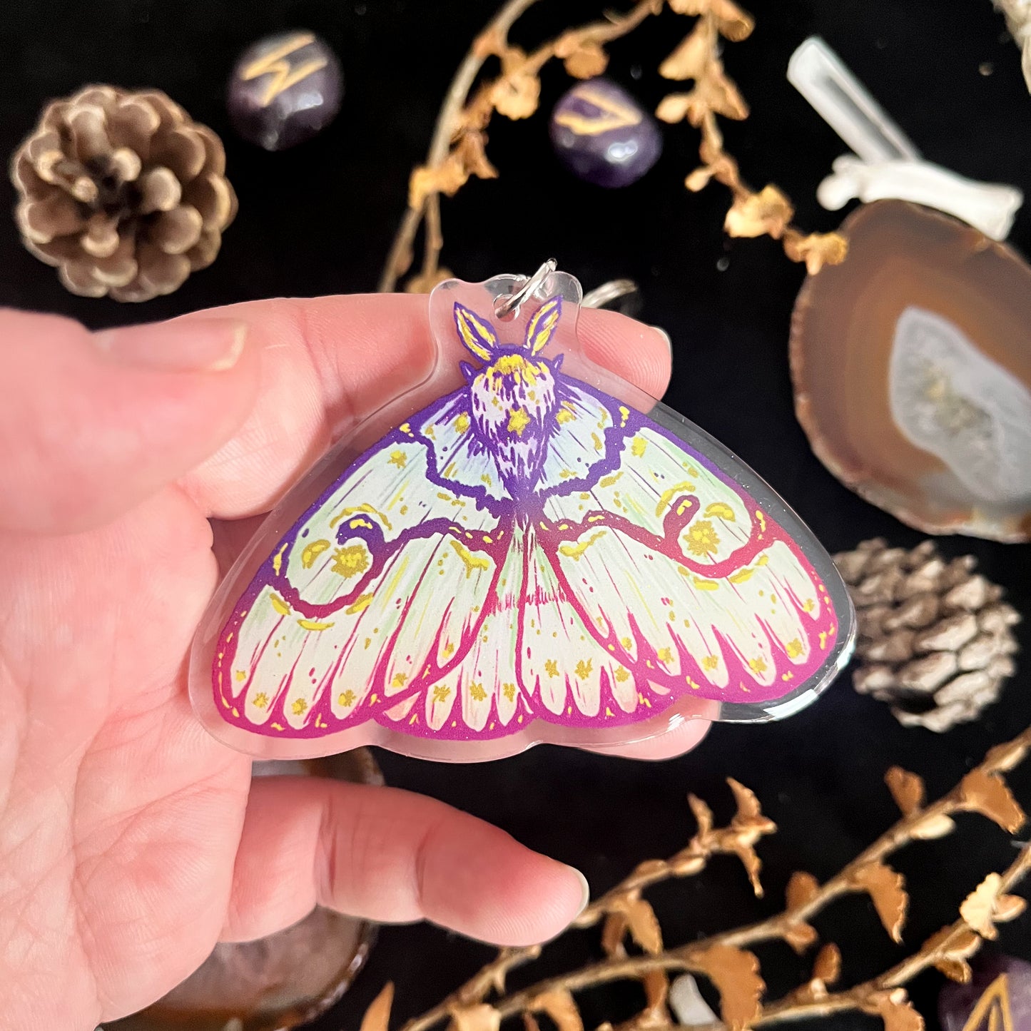 Magical Moth Charm Keychain