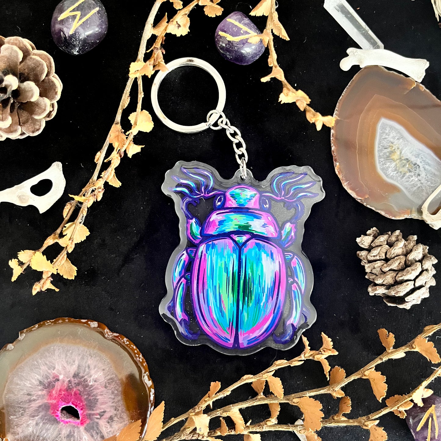 Beetle Charm Keychain