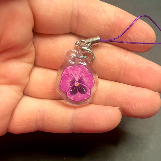 Pansy Mini Phone Charm