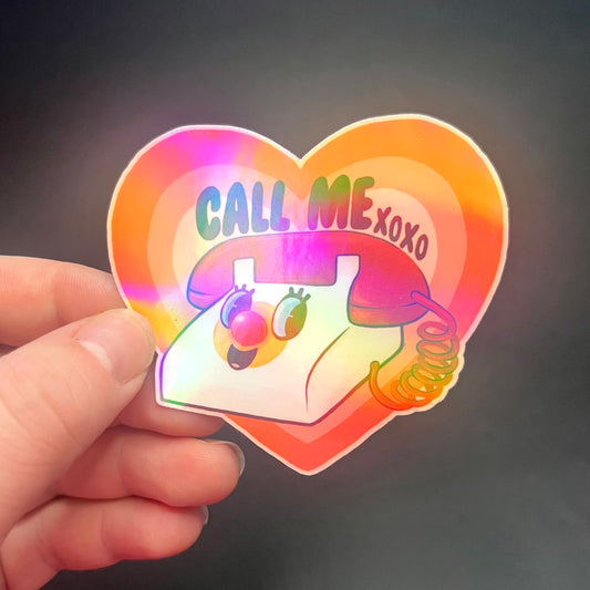 Call Me Powerpuff Girls Phone Holographic Sticker