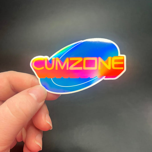Cumzone Holographic Sticker