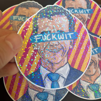 David Seymour Fuckwit Sparkly Sticker