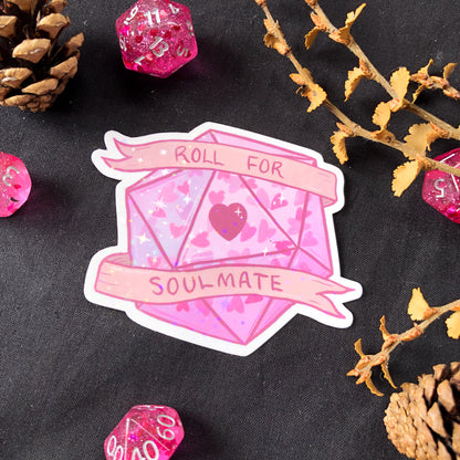 Roll For Soulmate D&D Holographic Sticker